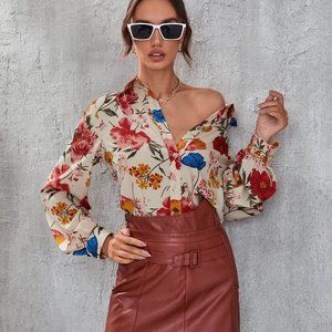 Brand new Floral Print Button Front Shirt